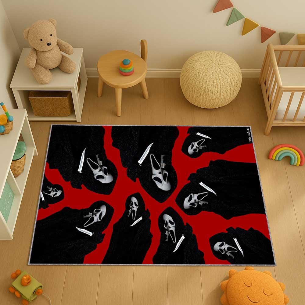 Scream Movie Poster Rug, Horror Film Washable Area Rug, Halloween ...