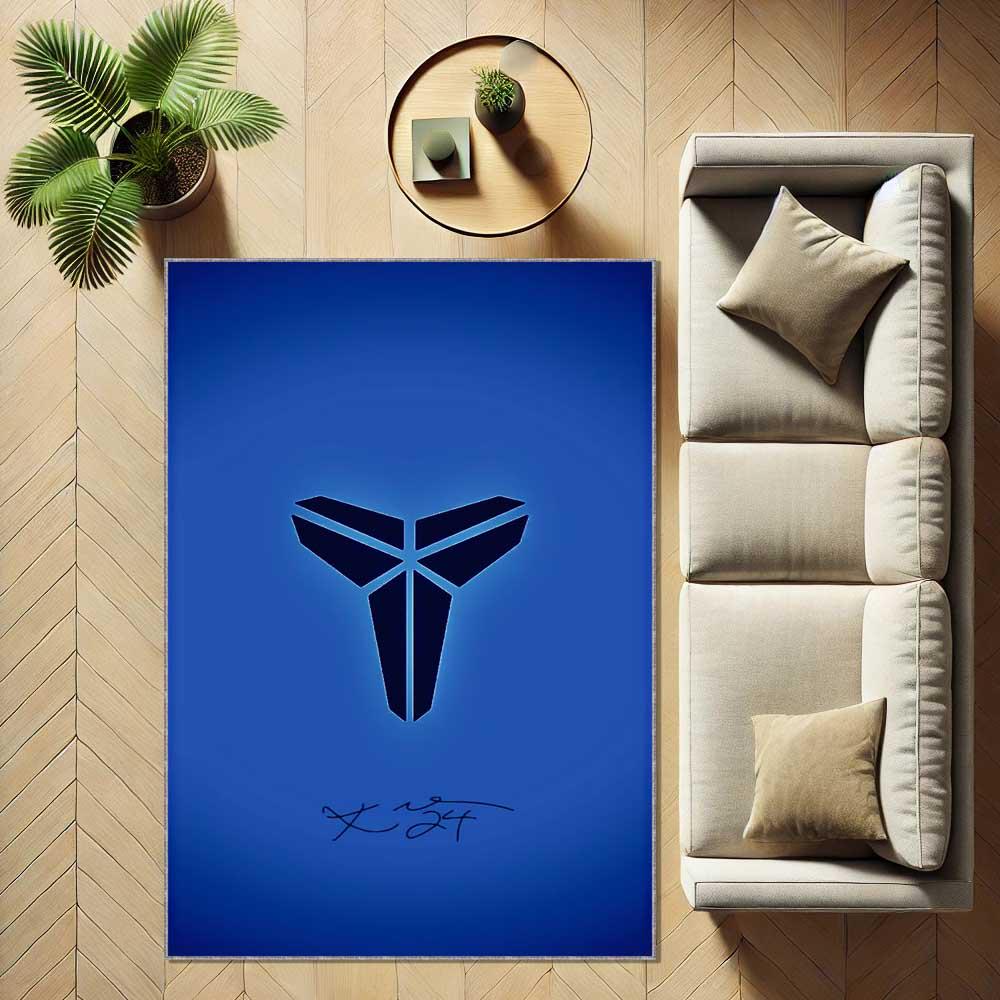 Kobe Rug Black Mamba Basketball Rug, Mamba Blue Area Rug, Kobe Inspired Carpet ...