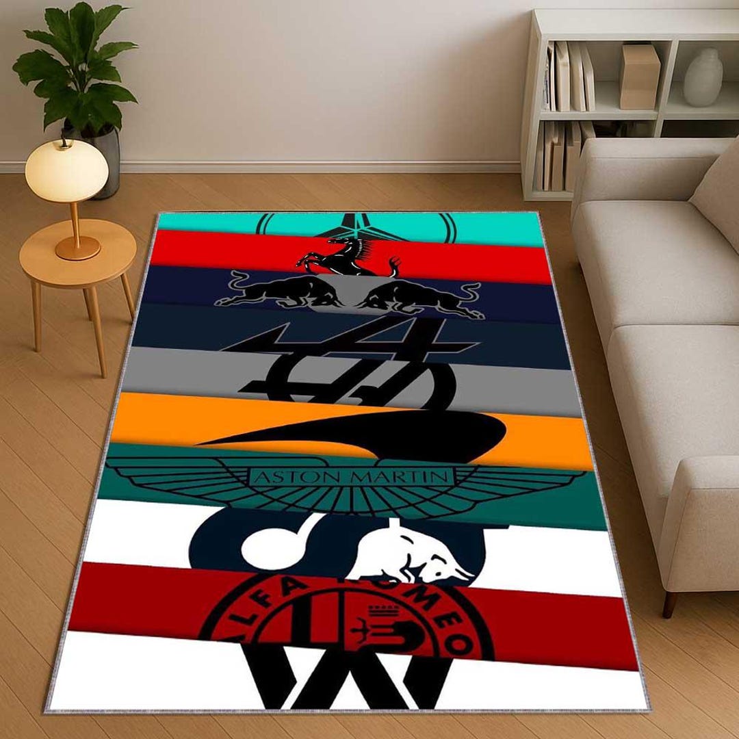 JDM Street Racing Area Rug, Car Company Collage Rug, Motorsport Racing ...