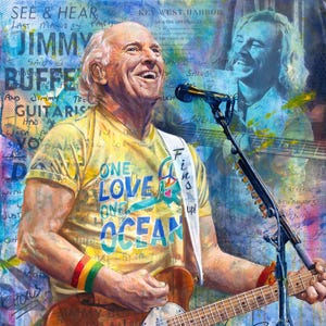 Jimmy Buffett, the Storyteller, Fine Art Print, Wall Art, Framed Poster, Stretched Canvas, Home Decor