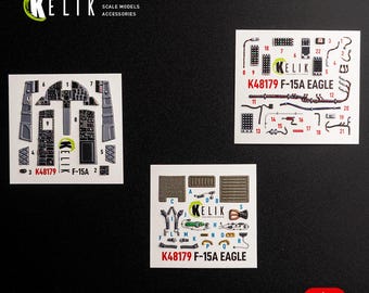 F-15A: 3D-binnenstickers voor Hasegawa-kit 1/48. Detailleringskit voor schaalmodellen