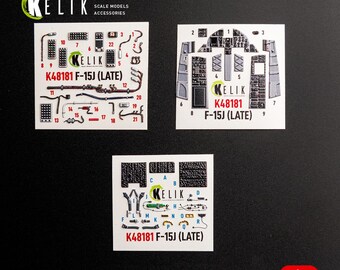 F-15J (laat) - 3D-binnenstickers voor Hasegawa-kit 1/48. Detailleringskit voor schaalmodellen