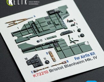 Bristol Blenheim Mk. IV interieur 3D-stickers – Airfix 1/72 modelkit K72210
