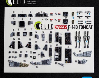 F-14D Tomcat: 3D-stickers aan de binnenkant voor Tamiya-kit Accessoires voor schaalmodellen 1:72