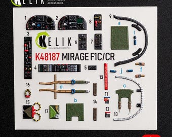 Mirage F1C/CR: 3D-binnenstickers voor Italeri-kit 1/48. Detailleringskit voor schaalmodellen