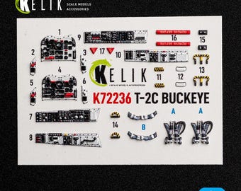 T-2C BUCKEYE: 3D-stickers aan de binnenkant voor Wolfpack-kit Accessoires voor schaalmodellen 1/72