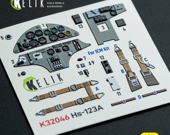 HS-123A-1: 3D-binnenstickers voor ICM-kit 1/32 modeldetailleringskit