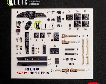 He-111 H-16 - interior 3D decals for ICM  kit 1/48. Scale Model Detailing Kit