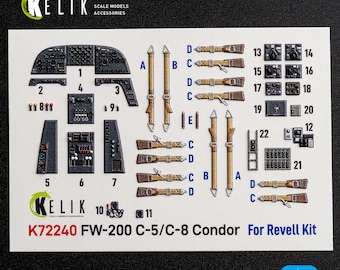 FW-200 C-5/C-8: 3D-stickers aan de binnenkant voor accessoires voor Revell kit1/72 Scale Model Kit