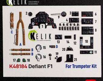 Defiant F1: 3D-binnenstickers voor trompettist 1/48. Detailleringskit voor schaalmodellen