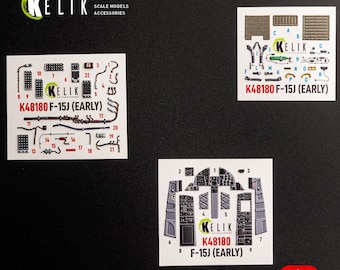 F-15J (Early) - 3D-binnenstickers voor Hasegawa-kit 1/48. Detailleringskit voor schaalmodellen
