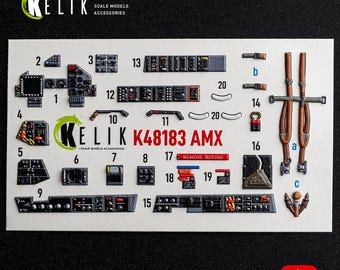 AMX: 3D-binnenstickers voor HobbyBoss-kit 1/48. Detailleringskit voor schaalmodellen