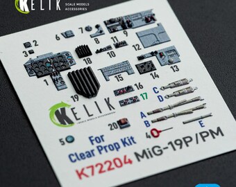 MiG-19P/PM 3D-stickers interieur – ClearProp Kit Accessoires voor schaalmodellen 1/72