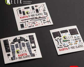 F-15C (Late) - 3D-binnenstickers voor Hasegawa-kit 1/48. Detailleringskit voor schaalmodellen