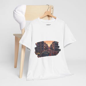 Vintage Japan Street View Unisex Tee, Retro 90s Tokyo Urban Graphic Tshirt, Japanese Cityscape Shirt, Hipster Fashion Top, Travel Wanderlust