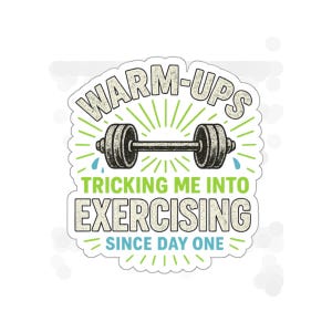 Funny Workout Sticker, Sarcastic Gym Humor Vinyl Decal for Laptop & Water Bottle