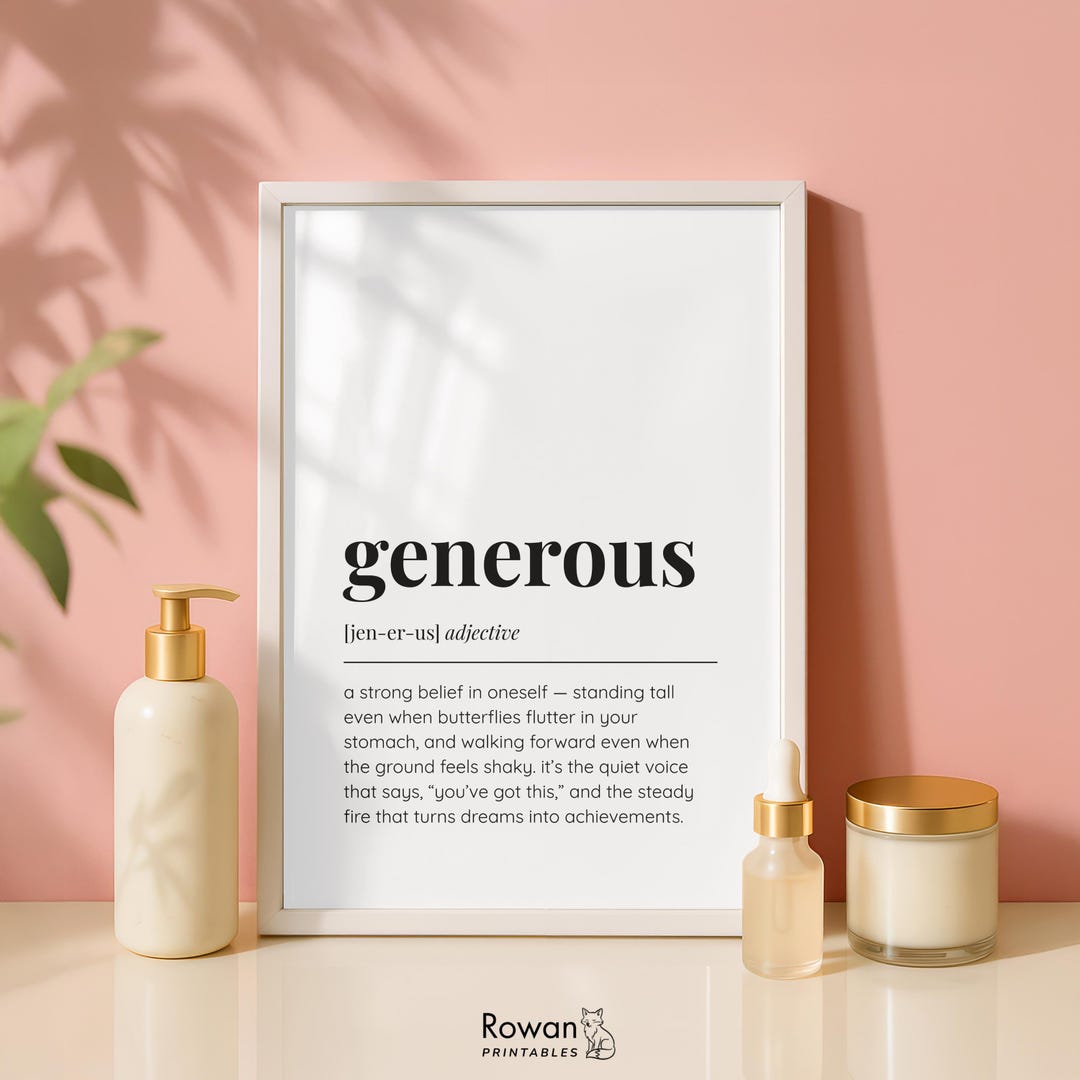 Generous Definition Print: Black & White Typography Art (digital ...