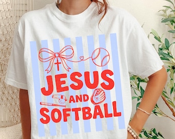 Camiseta de béisbol con lazo coqueto para mamás de sóftbol cristiano / Camiseta deportiva para el día del partido