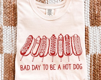 Camiseta divertida del 4 de julio / Día de la Independencia conmemorativa: ¡Qué mal día para ser un perrito caliente!