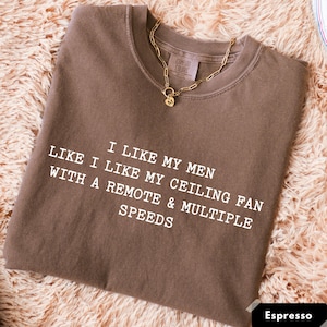 I Like My Men Like Ceiling Fan Sarcastic Funny Women Shirt | Humor Birthday Gift