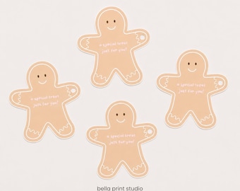 Editable Gingerbread Gift Tags: Pastel Christmas Treat Labels (Digital Download)