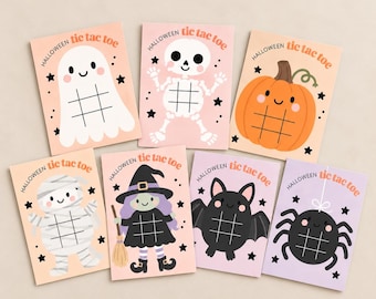 Halloween Tic Tac Toe Printable Cards: Kids Halloween Game, Party Activity, Classroom Halloween Game, Trick or Treat (Digital Download)
