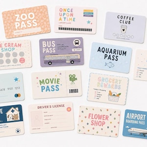 Tarjetas de juego de imitación: Juego de tarjetas de crédito imprimibles para niños, estilo Montessori (descarga digital)