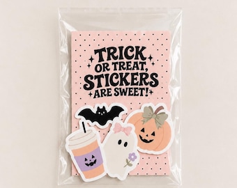 Pastel Halloween Sticker Pack: 12 Cute Halloween Stickers, Boo Basket Filler, Halloween Gift for Kids (Digital Download)
