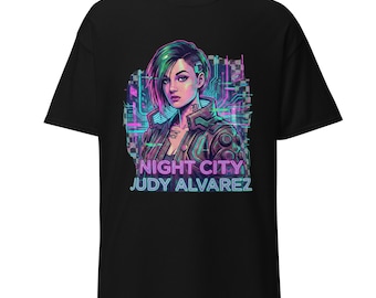 Cyberpunk T-shirt Judy Alvarez – Night City Gamer-shirt met print