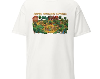 Junimos-T-shirt: op Stardew Valley geïnspireerde pixelart, uniseks katoenen T-shirt