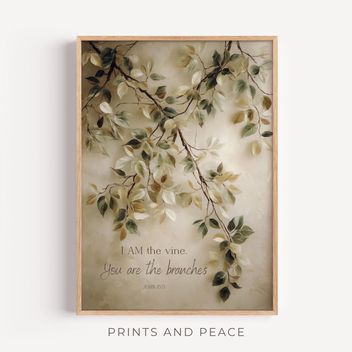 I Am the Vine Scripture Wall Art, John 15:5 Bible Verse Print ...