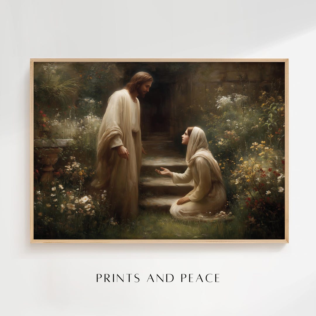 Mary Sees Risen Jesus - Christian Wall Art, He is Risen Resurrection ...