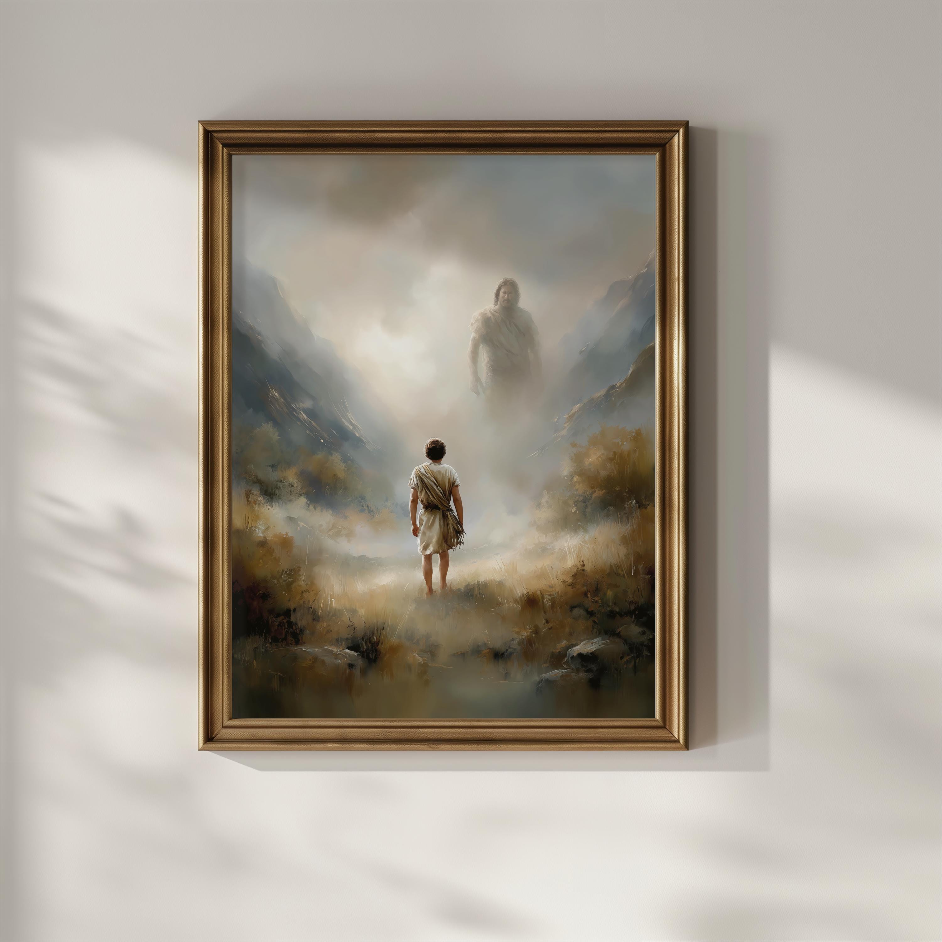 David and Goliath - Christian Wall Art, Biblical Courage Artwork, Faith ...