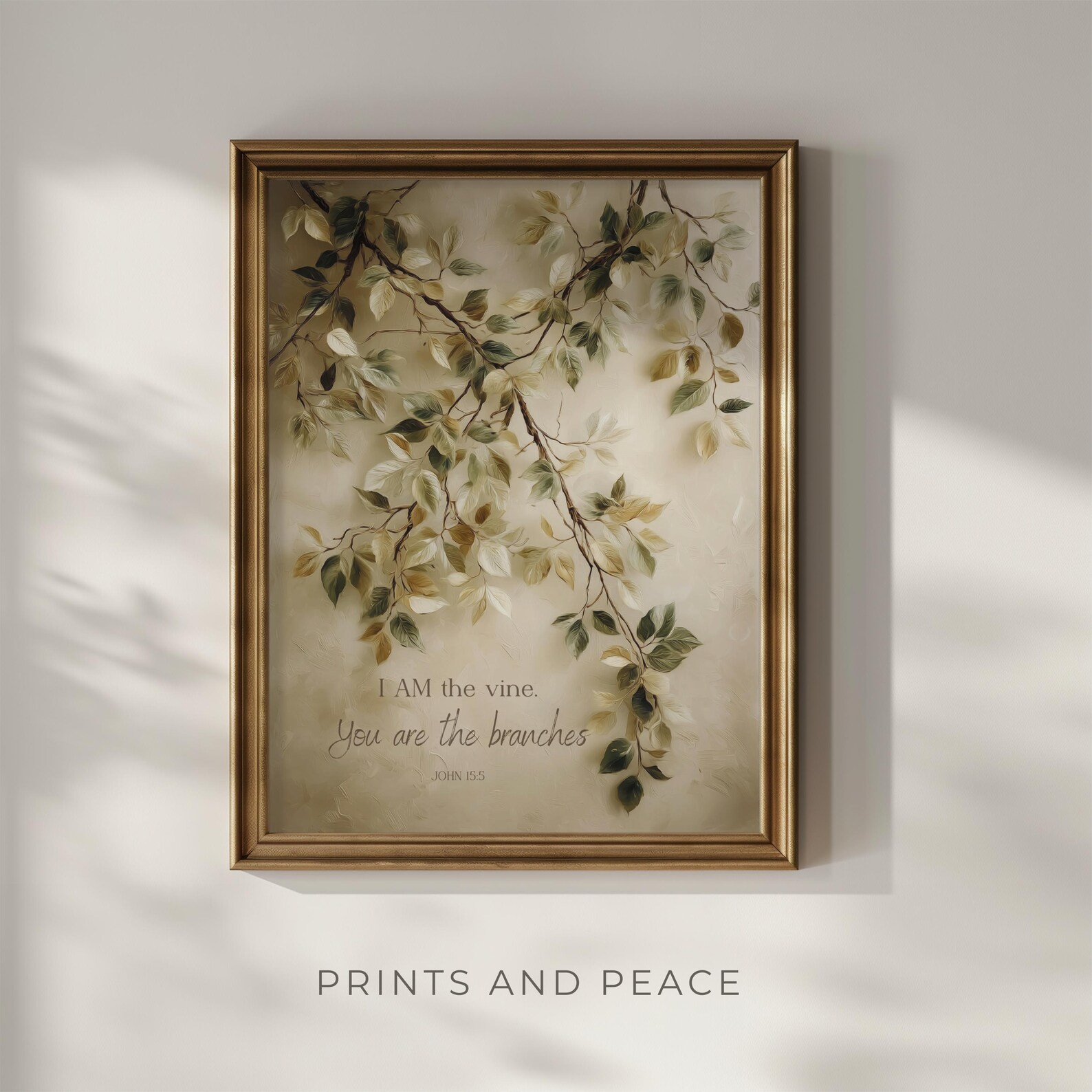 I Am the Vine Scripture Wall Art, John 15:5 Bible Verse Print ...