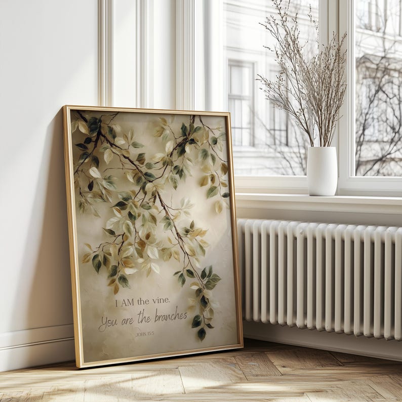 I Am the Vine Scripture Wall Art, John 15:5 Bible Verse Print ...
