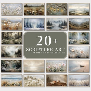 20+ Scripture Frame TV Art Bundle, Christian Bible Verse TV Art Collection, Oil Painting Faith Decor, 4K Digital Frame TV Artwork