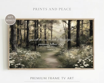 Frame TV Art - The Path of Life Scripture Art, Bible Verse Art Landscape Painting, Samsung Frame TV art, Scripture art for Christian decor