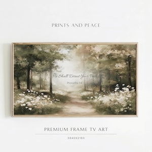 Frame TV Art - He Shall Direct Your Path, Proverbs 3:6 Bible Verse Art, Samsung Frame TV Christian decor, Christian Screensaver Art