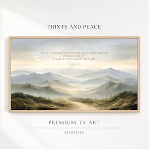 Frame TV Art - My Help Comes From The Lord, Scripture art for Frame TV Christian decor, Subtle christian art living room decor