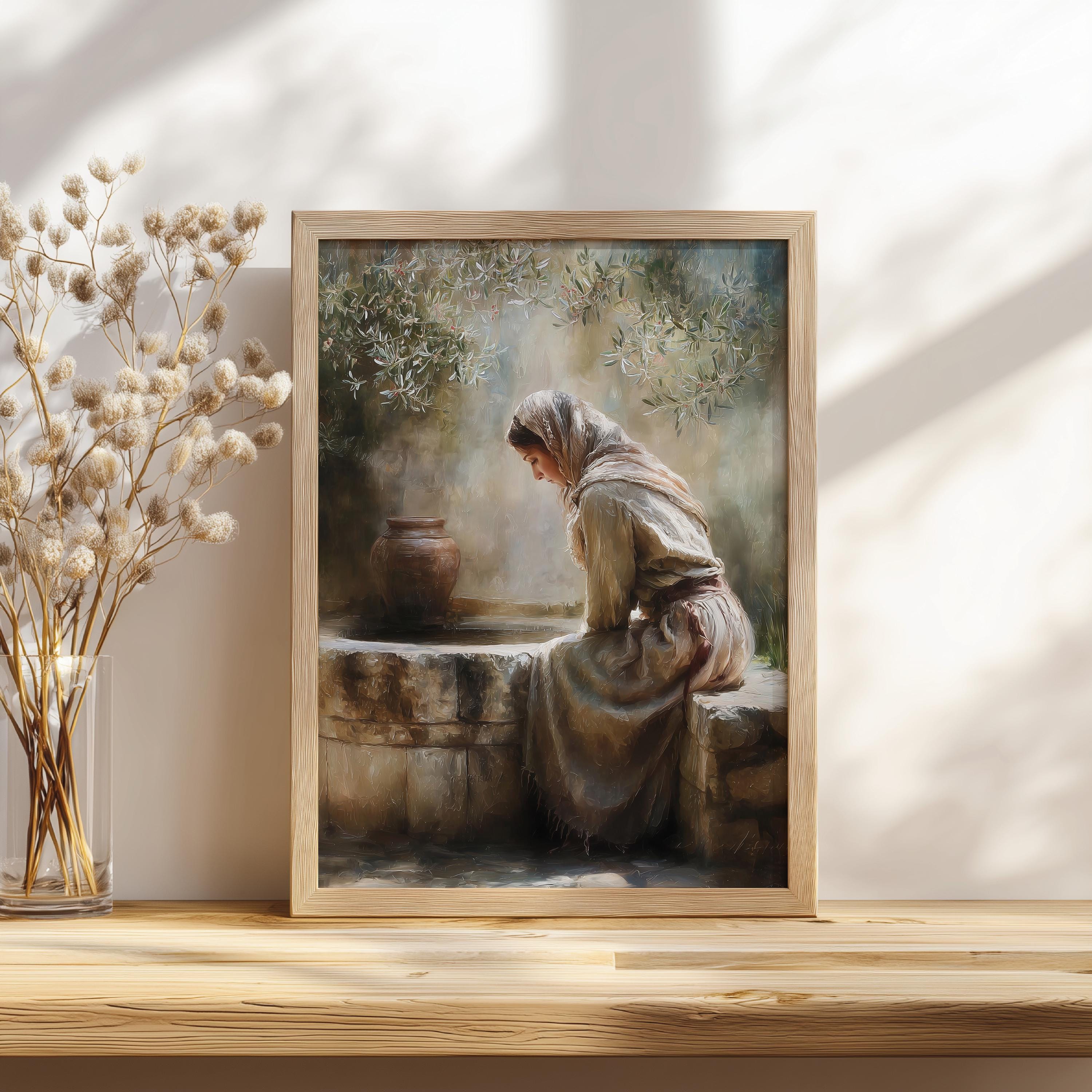 Woman at the Well Christian Wall Art, Jesus and the Samaritan Woman Oil ...