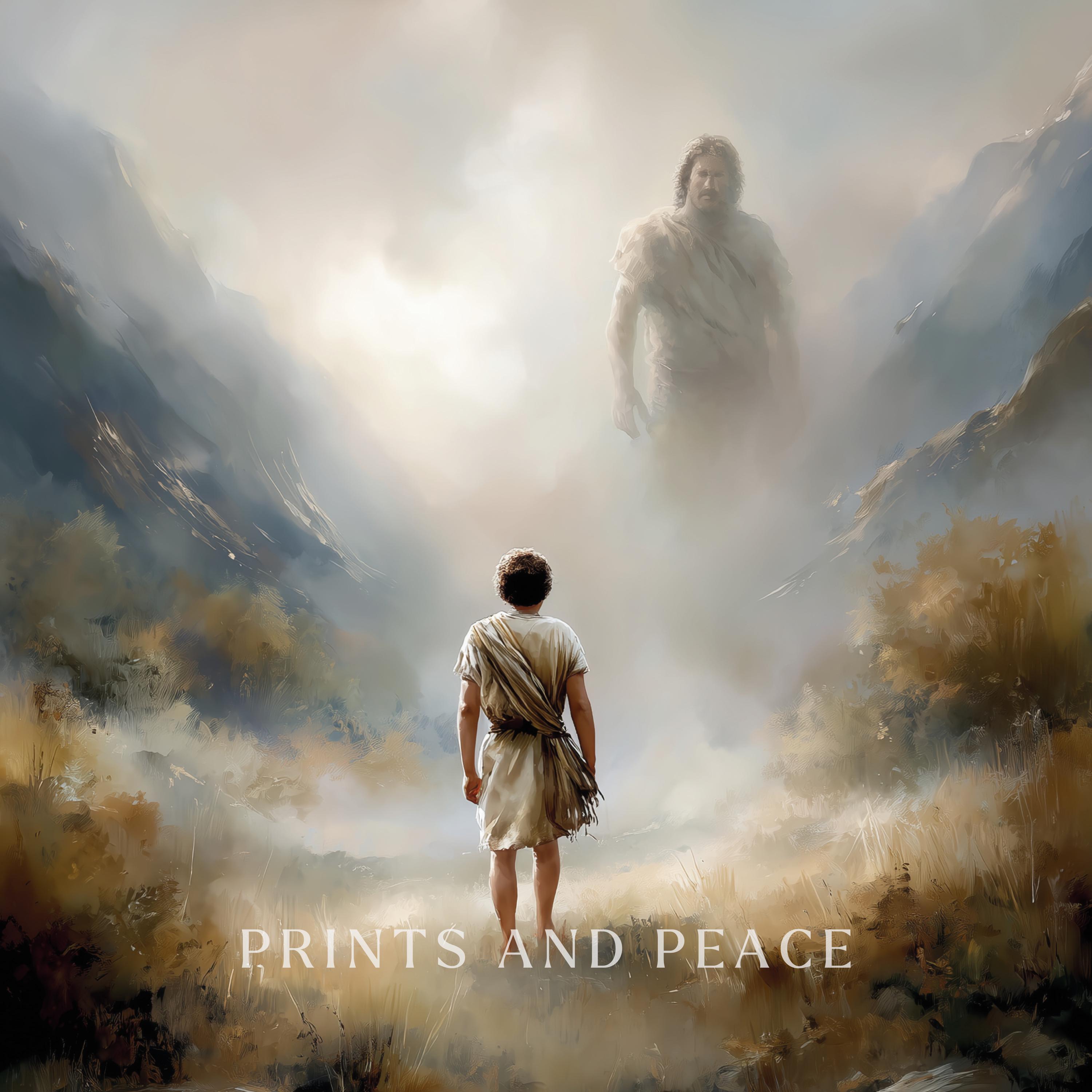 David and Goliath - Christian Wall Art, Biblical Courage Artwork, Faith ...