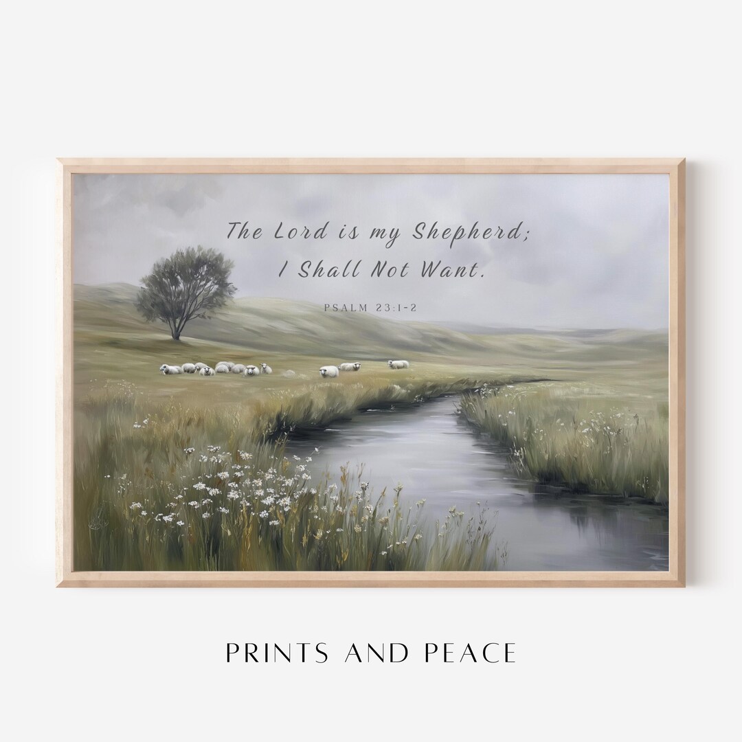 Psalm 23 Fine Art Scripture Landscape, the Lord is My Shepherd Wall Art ...