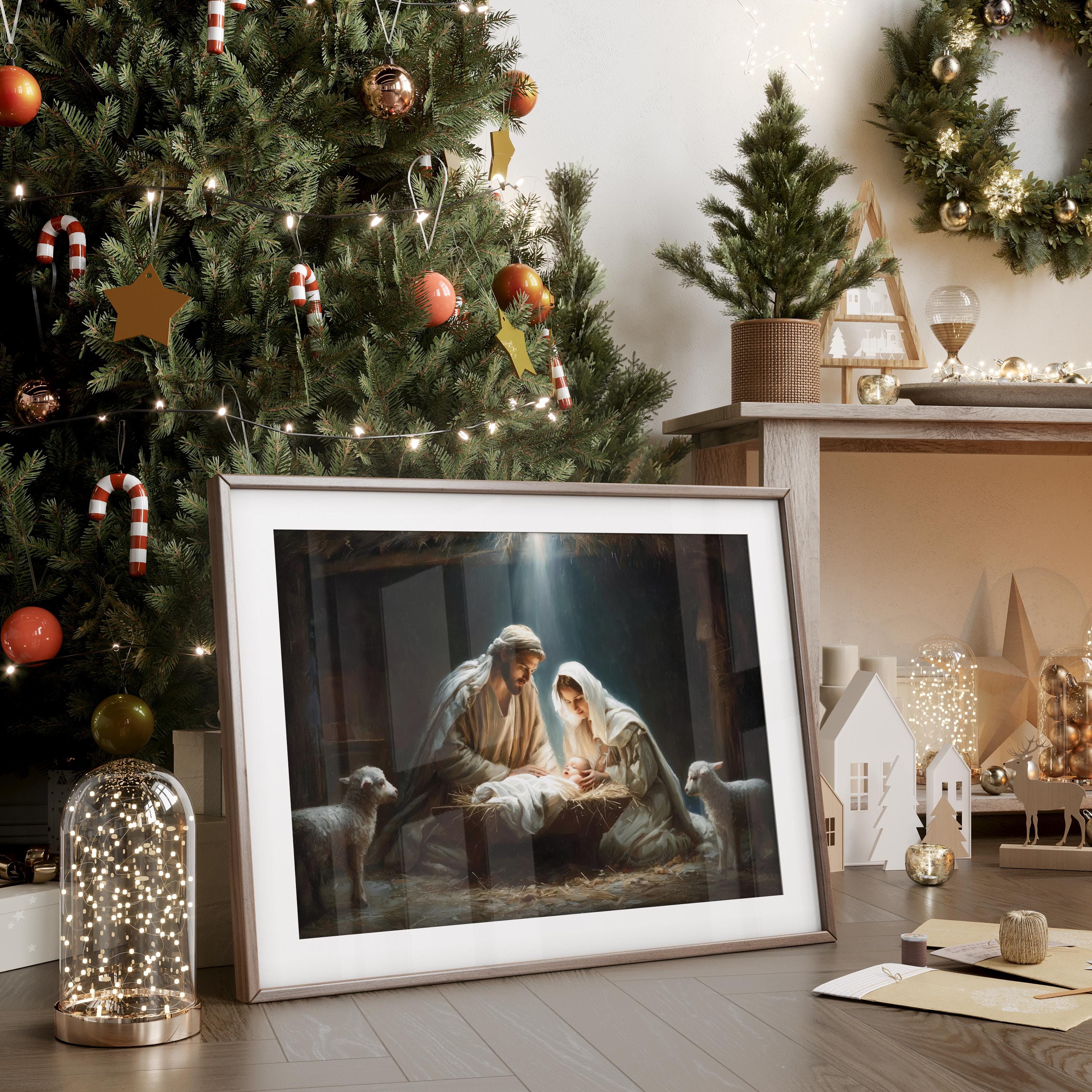 The Birth of Christ - Nativity Scene With Mary, Joseph, and Baby Jesus ...