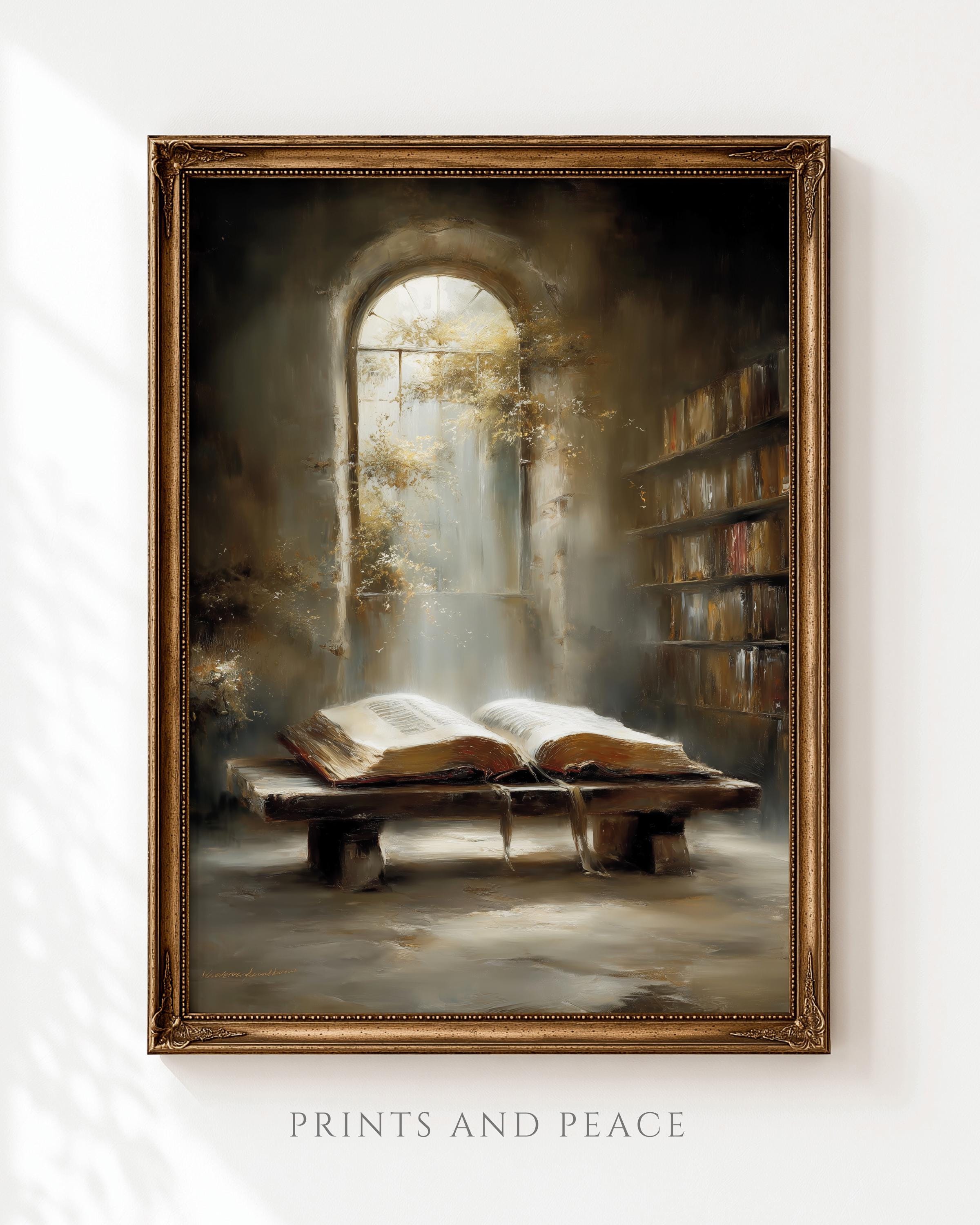 Rustic Background With Scripture The Living Word - Vintage Christian Wall Art, Open Bible Painting ...