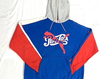 Vintage Y2K puma + Pepsi hoodie colorblock-zeldzame streetwear-trui- maat L