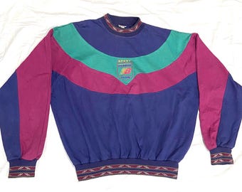 Vintage New Balance-sweater met kleurvlakken – Retro sporttrui met ronde hals, XXL