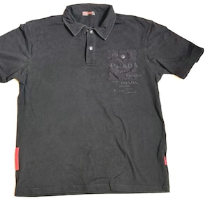 トップス 00s PRADA double pocket polo shirts 00s Prada polo shirt, short-sleeved polo shirt, fitted T