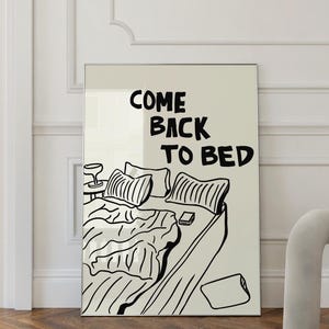Come Back To Bed Print: Retro Schlafzimmer Wandkunst (Digitaler Download