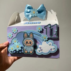 Labubu Favor Box | Cute Cartoon Party Goodie Bag | Birthday Favor Decoration