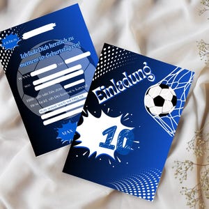 Football invitation cards set of 10 PERSONALIZED